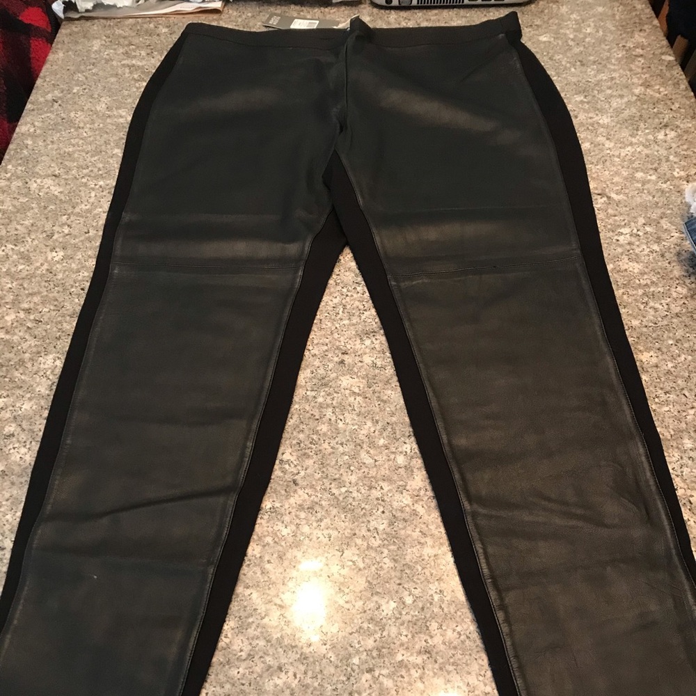 Black pants with leather